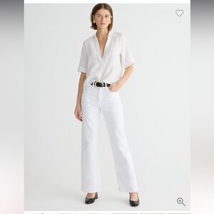 J. Crew White Flare Wide Leg Jeans High-Waisted